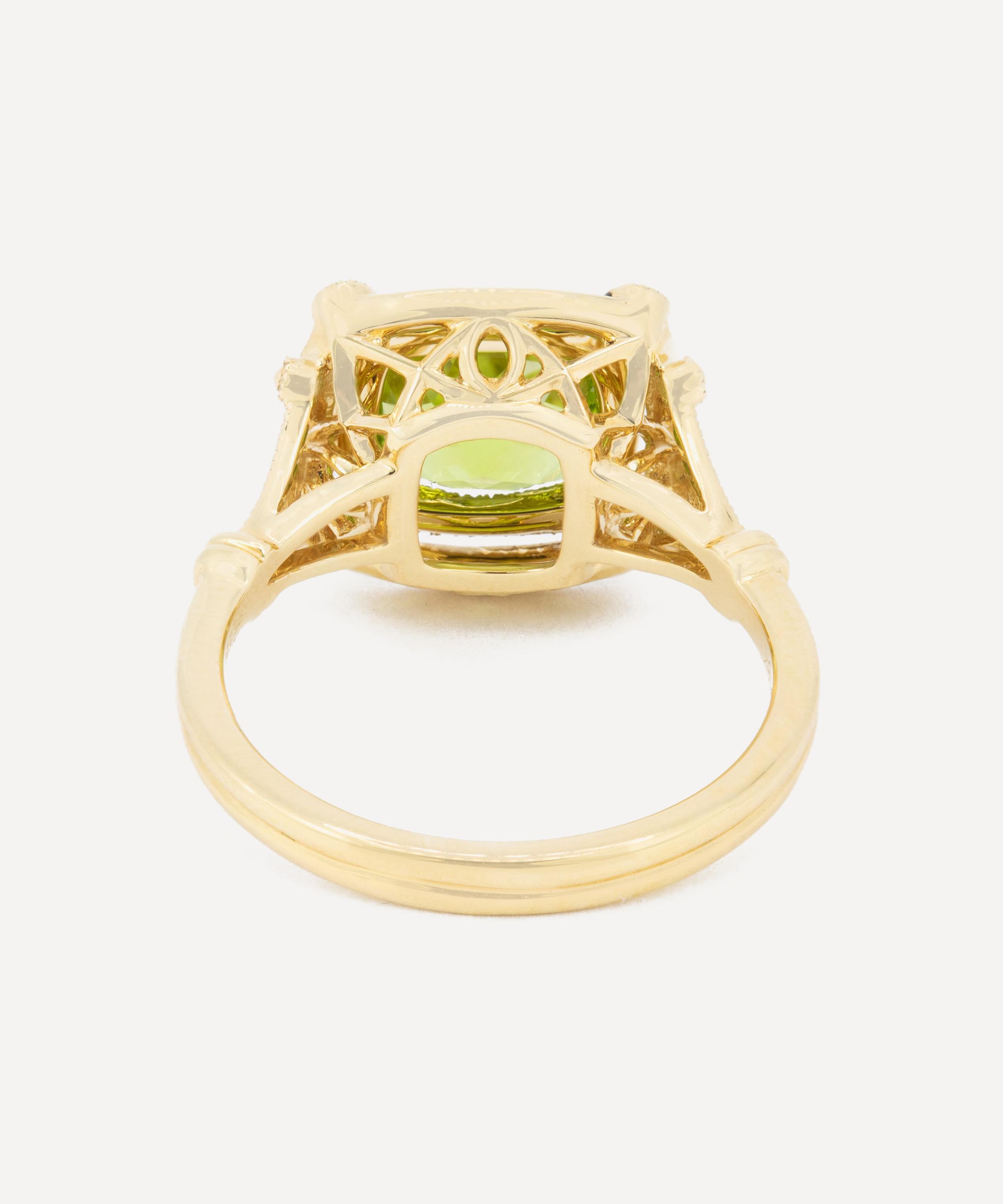 Kojis - 18ct Gold Peridot and Diamond Cocktail Ring image number 2