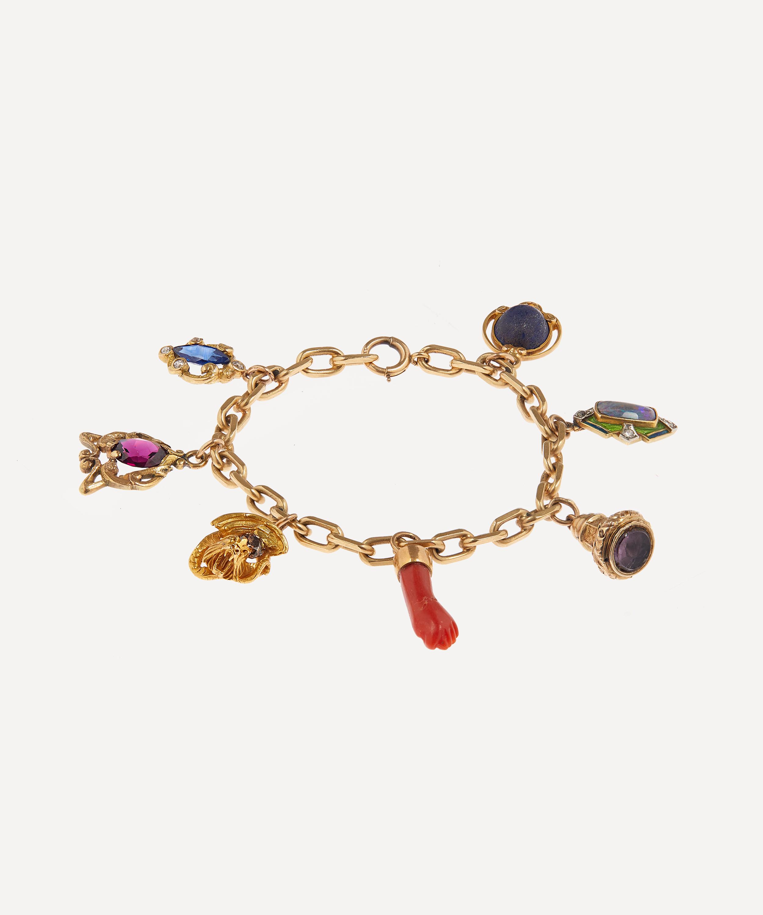 Kojis - 14ct Gold Art Nouveau Charm Bracelet image number 0