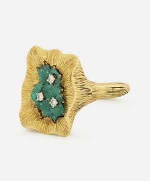 Kojis - 18ct Gold 1970s Emerald Lily Pad Ring image number 2