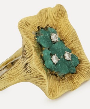 Kojis - 18ct Gold 1970s Emerald Lily Pad Ring image number 3