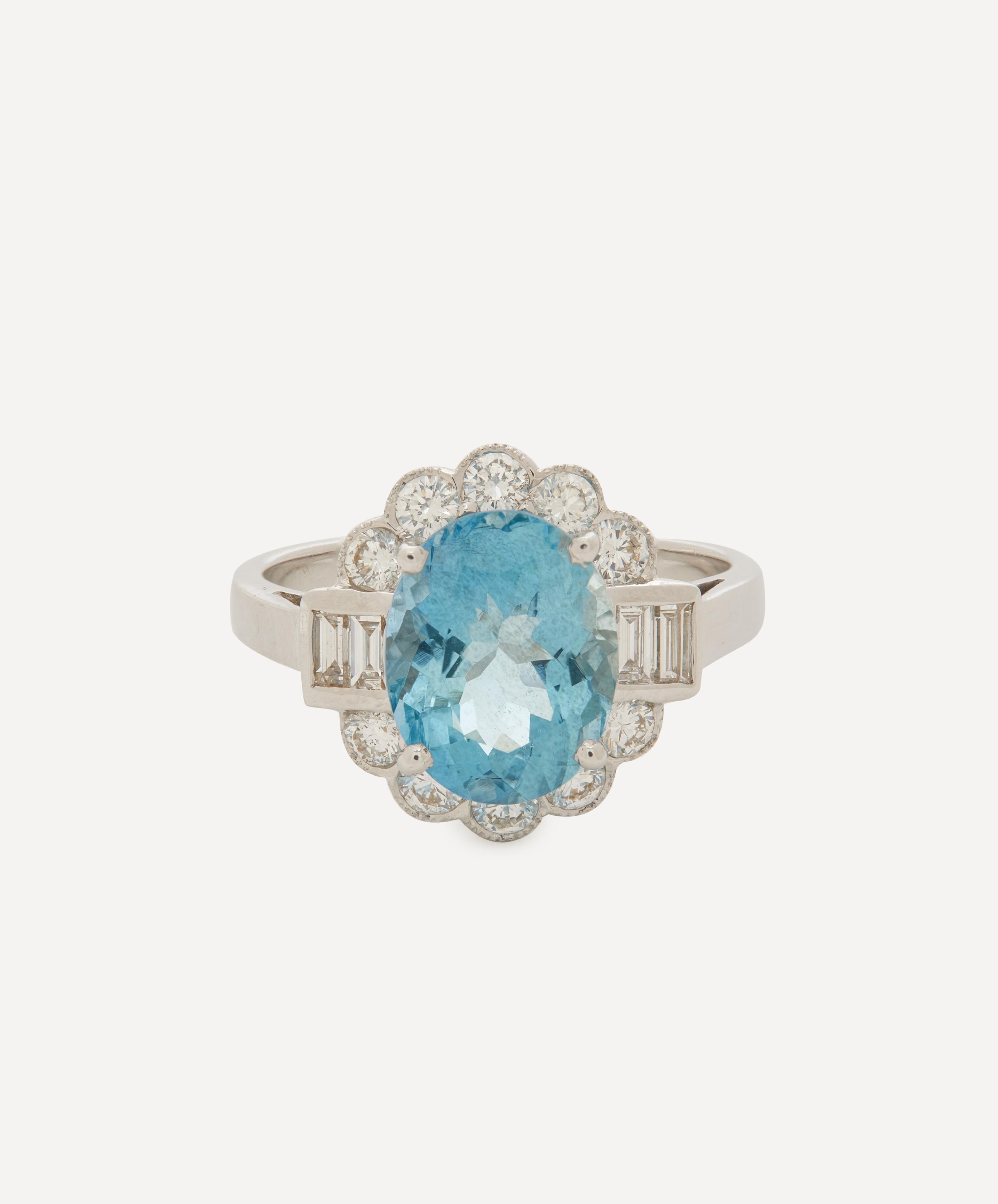 Kojis - 18ct White Gold Aquamarine Cluster Ring