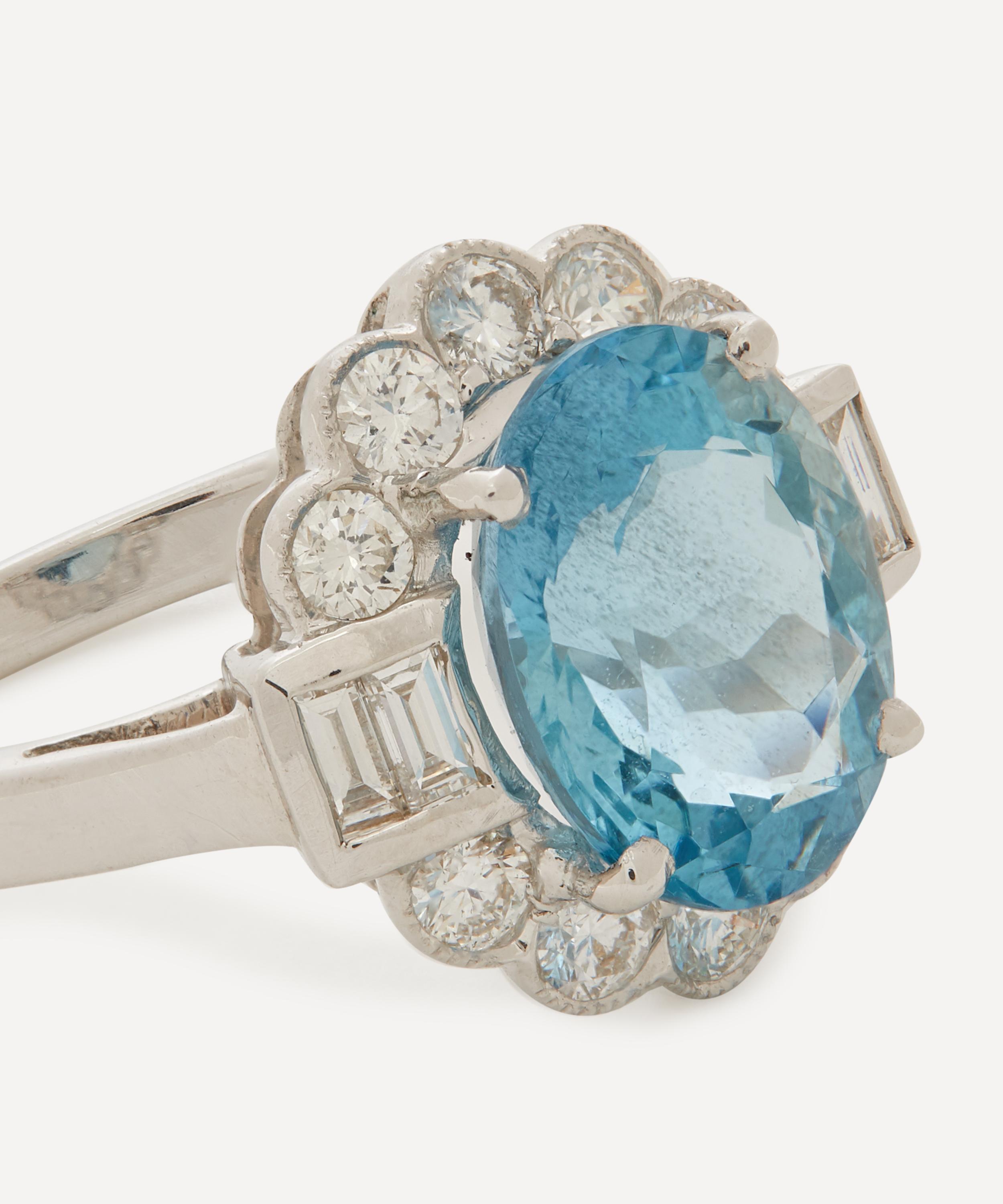 Kojis 18ct White Gold Aquamarine Cluster Ring | Liberty