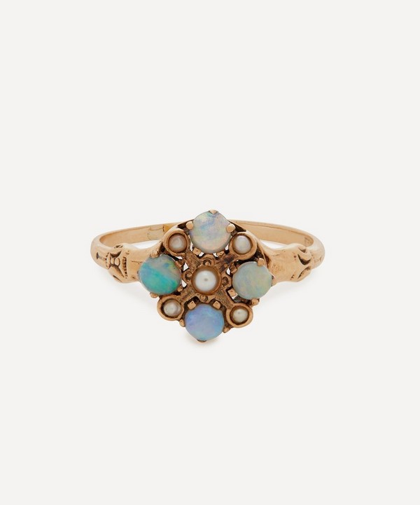 Kojis - 14ct Rose Gold Antique Opal and Pearl Ring image number null