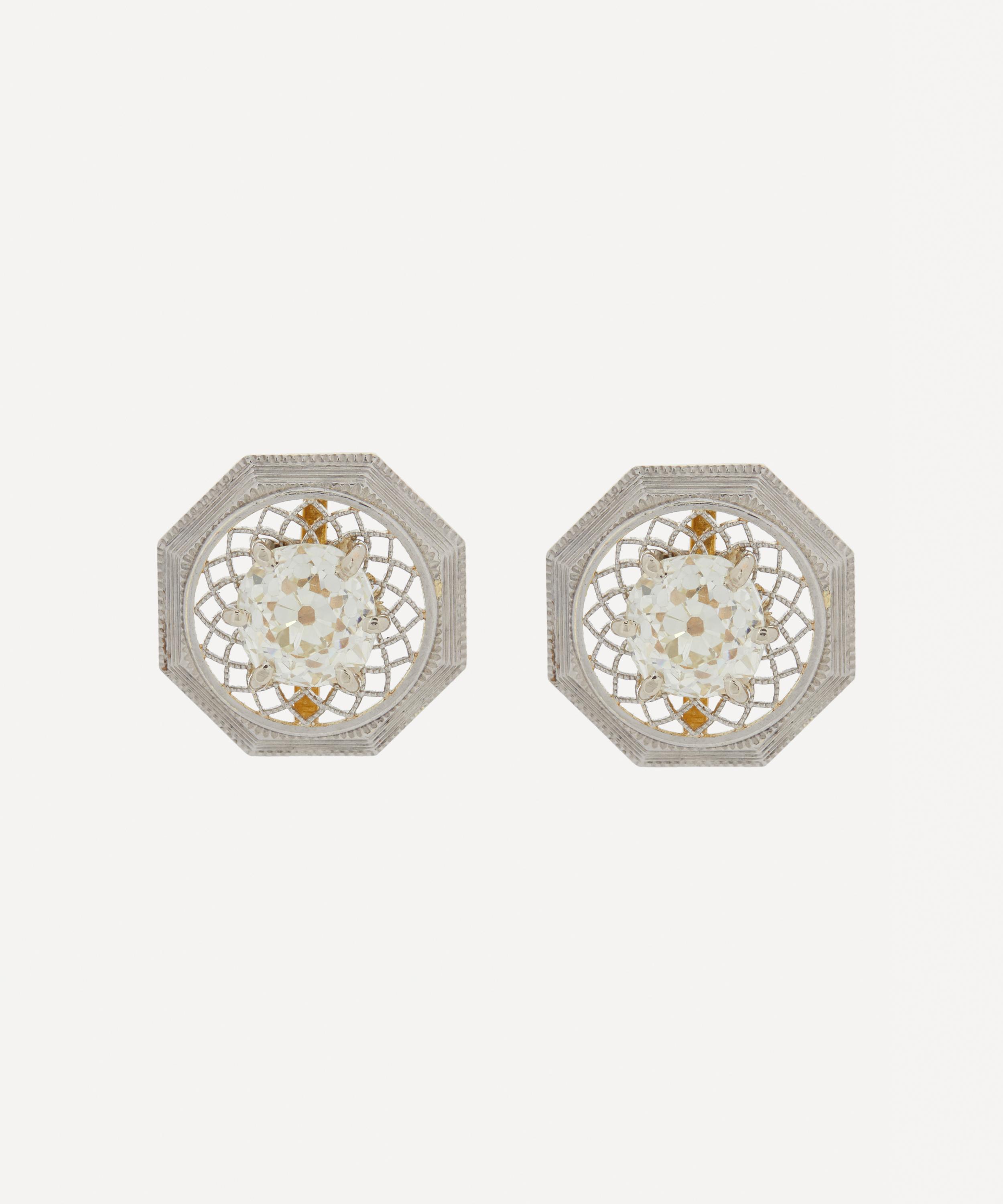 Kojis - 14ct Gold Art Deco Diamond Earrings image number 0