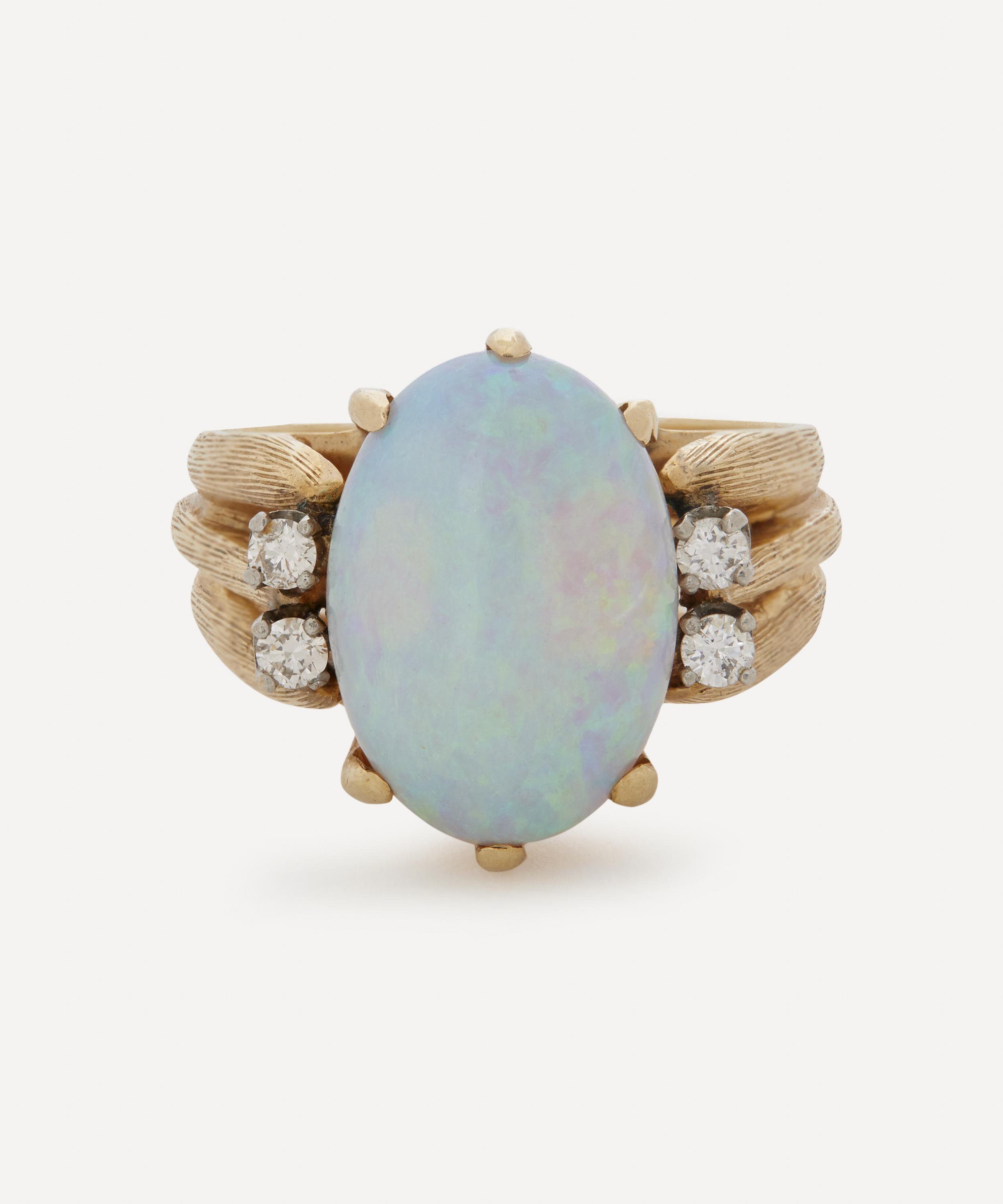 Kojis - 14ct Gold Vintage Opal Cocktail Ring image number 0