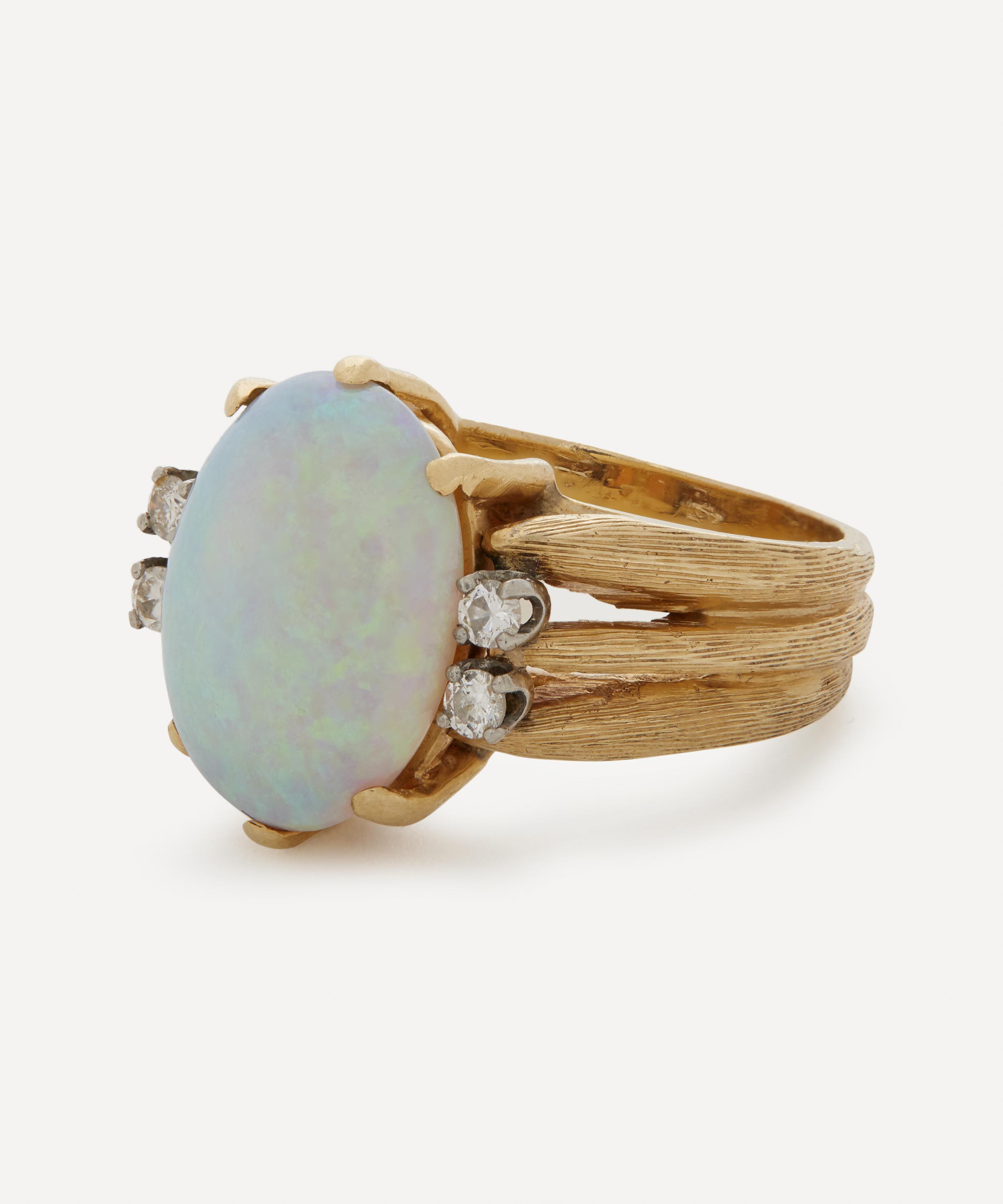 Kojis - 14ct Gold Vintage Opal Cocktail Ring image number 2