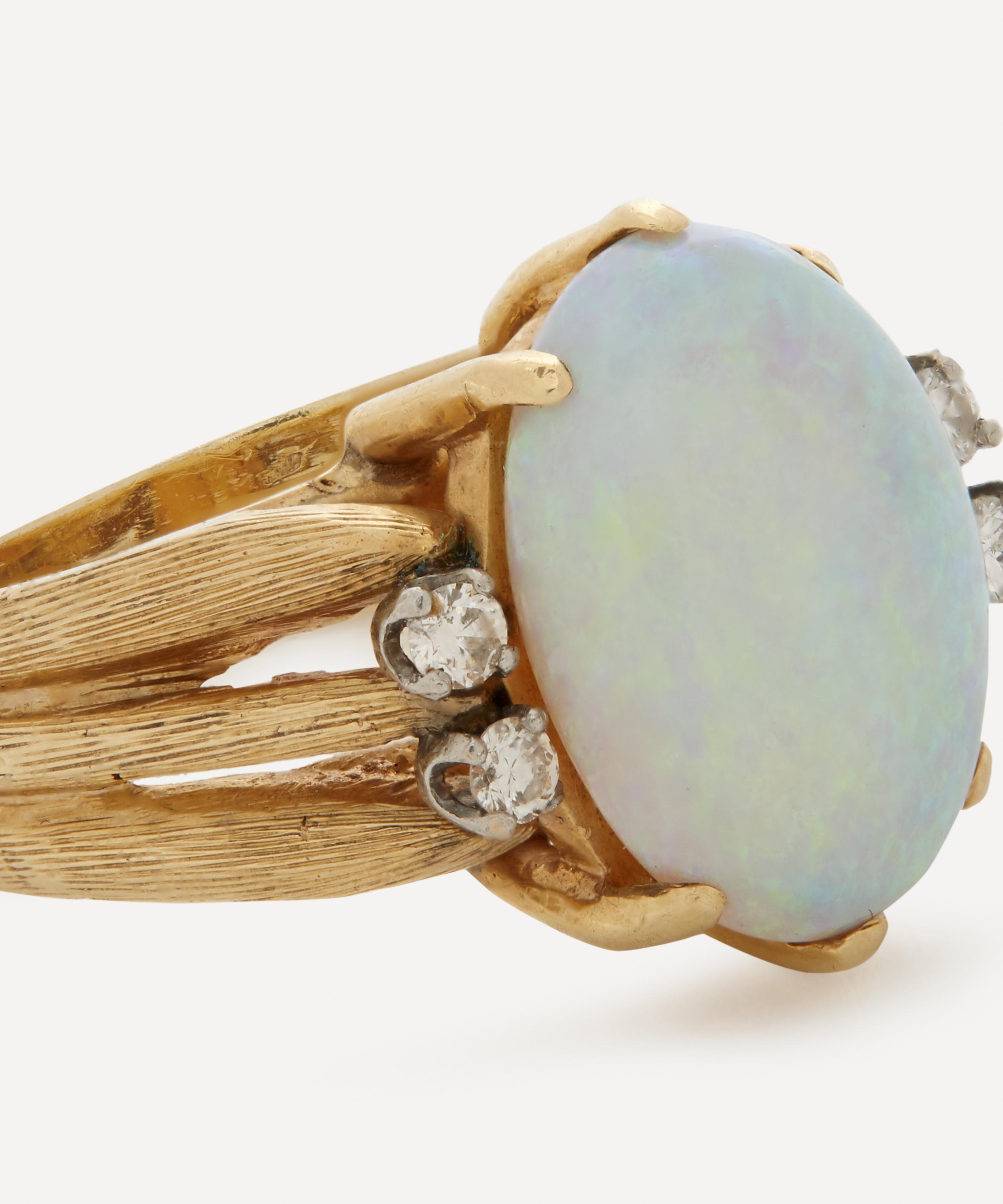 Kojis - 14ct Gold Vintage Opal Cocktail Ring image number 3