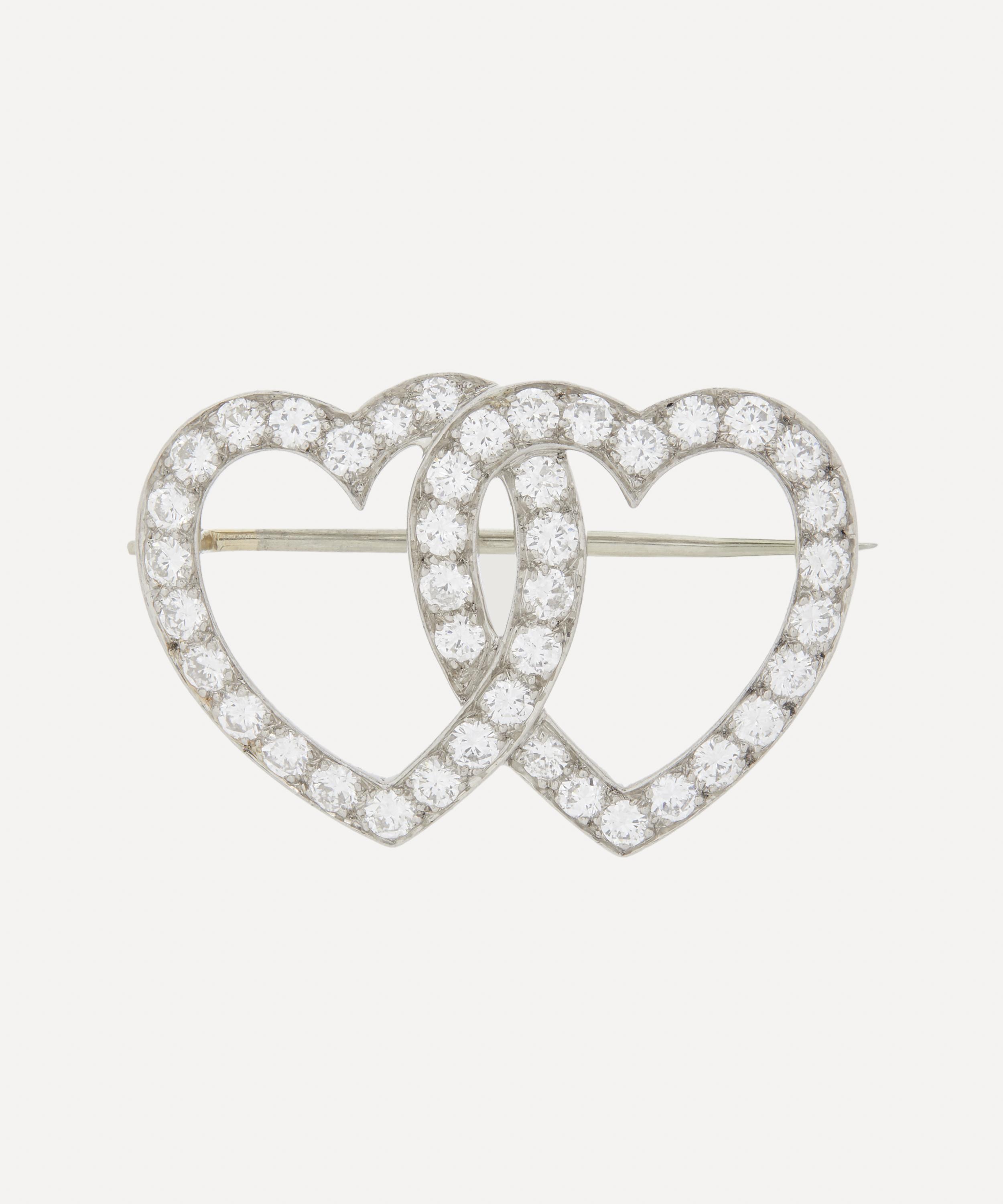 Kojis - Platinum 1940s Diamond Sweetheart Brooch image number 0
