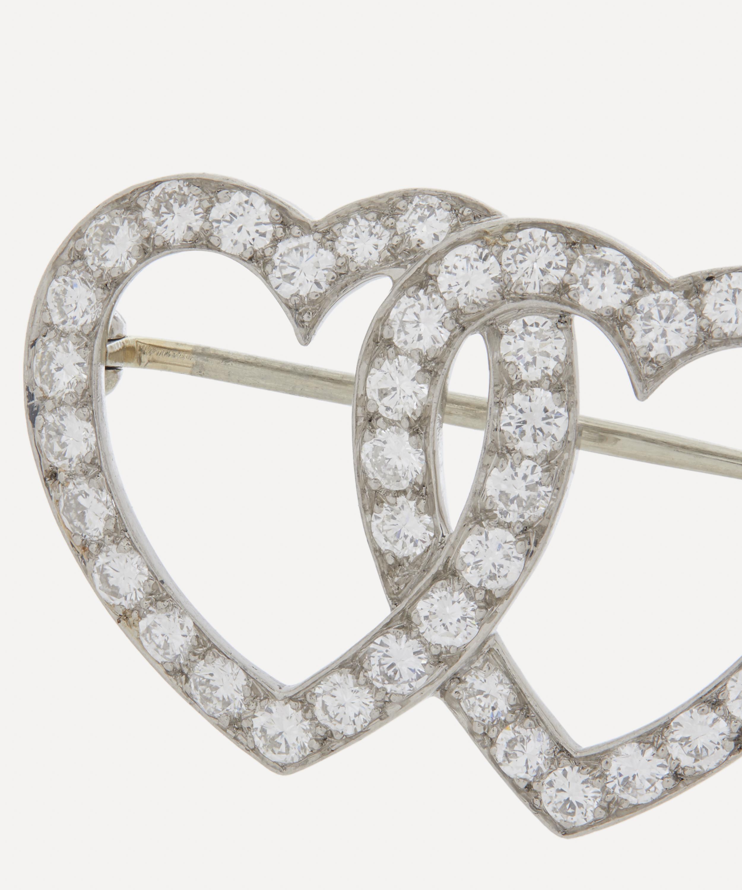 Kojis - Platinum 1940s Diamond Sweetheart Brooch image number 2