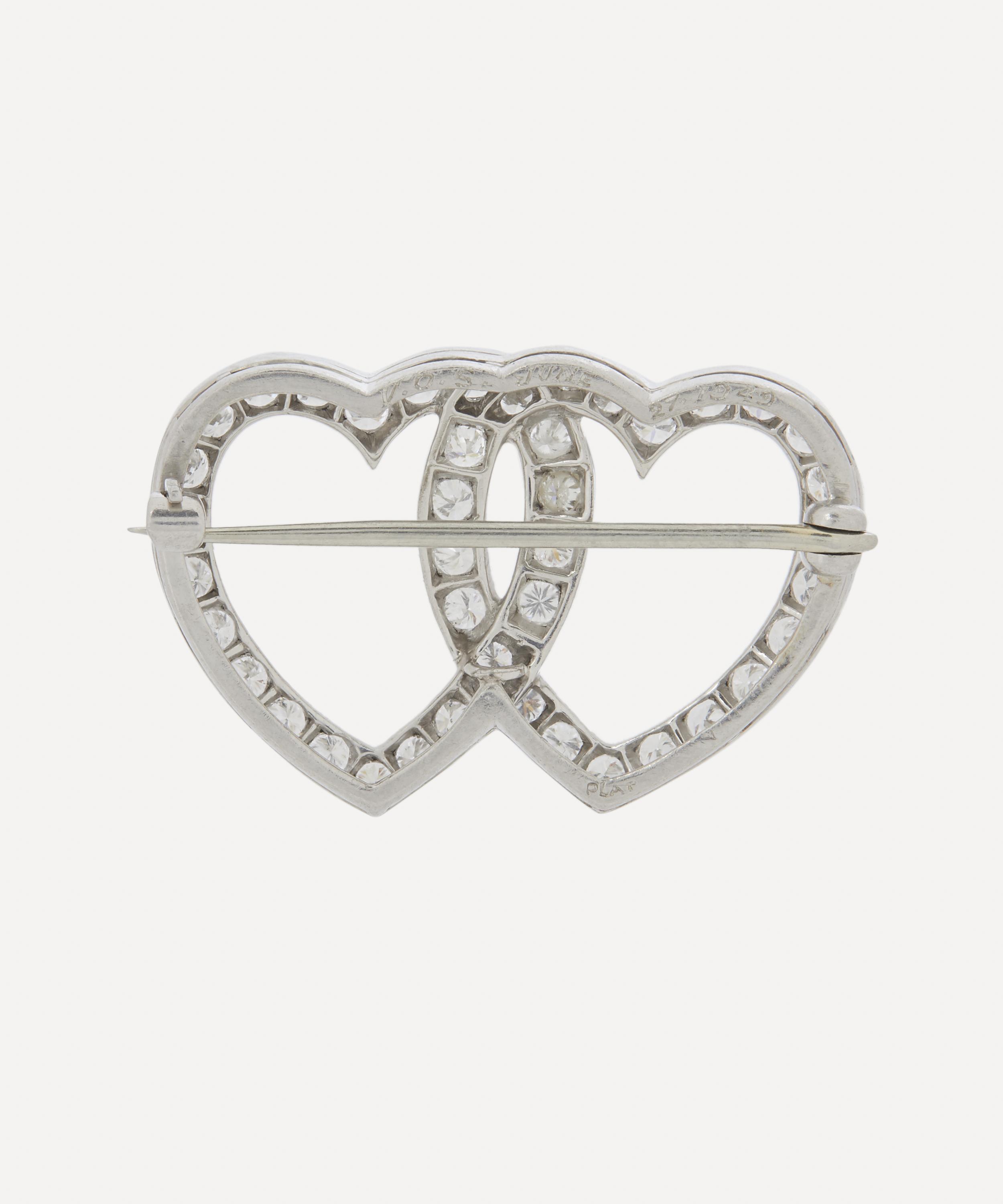 Kojis - Platinum 1940s Diamond Sweetheart Brooch image number 3