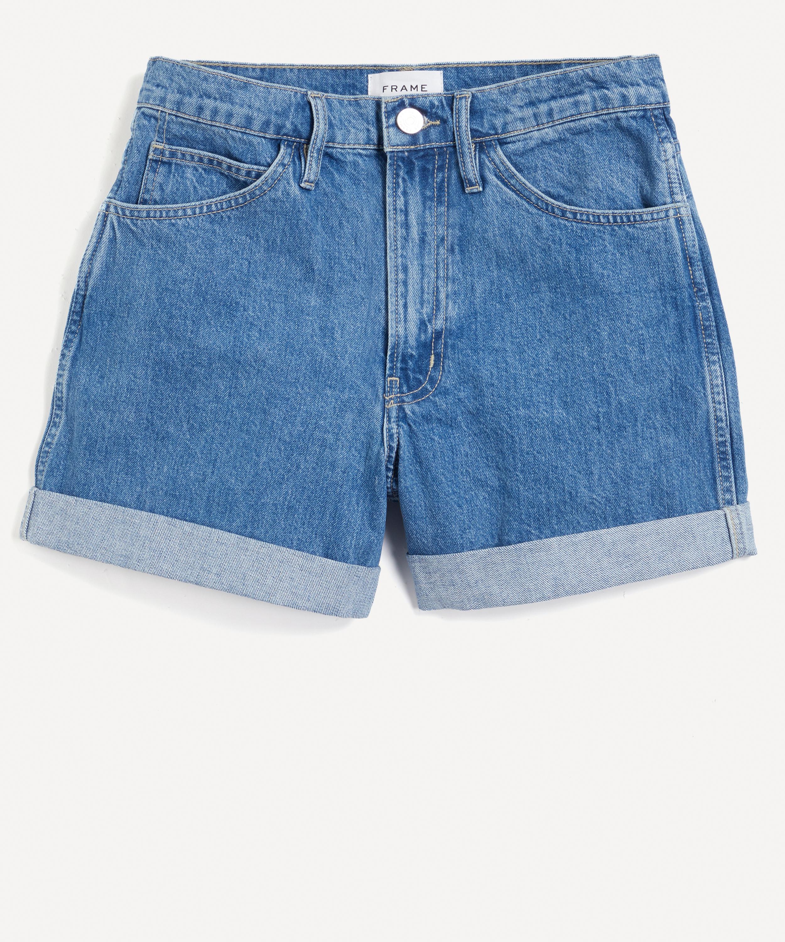 High rise cuffed denim on sale shorts