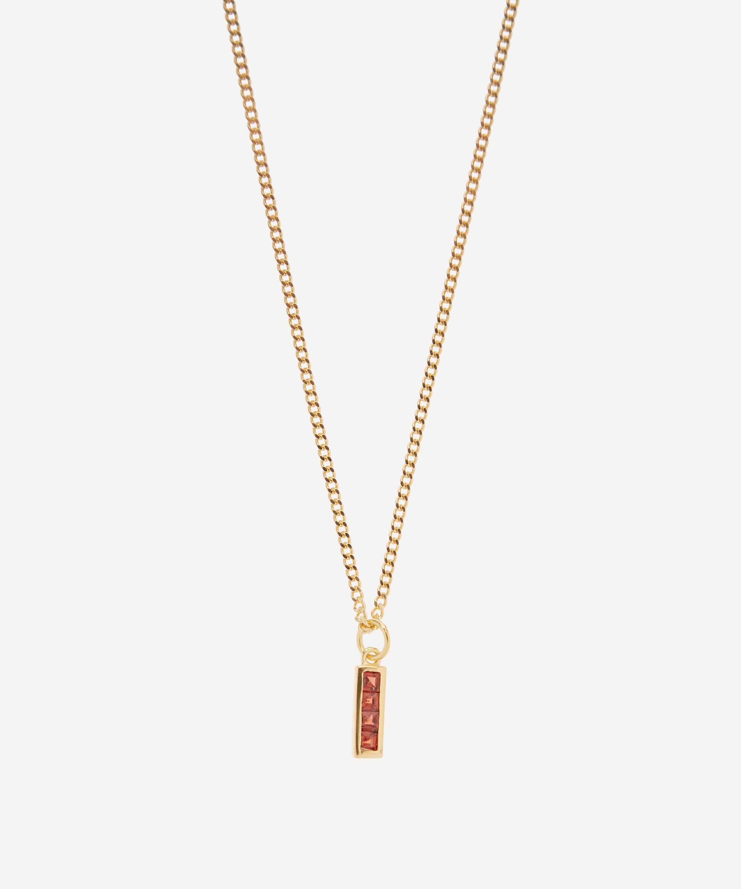 Miansai - 14ct Gold Plated Vermeil Silver Totem Garnet Pendant Necklace image number 0