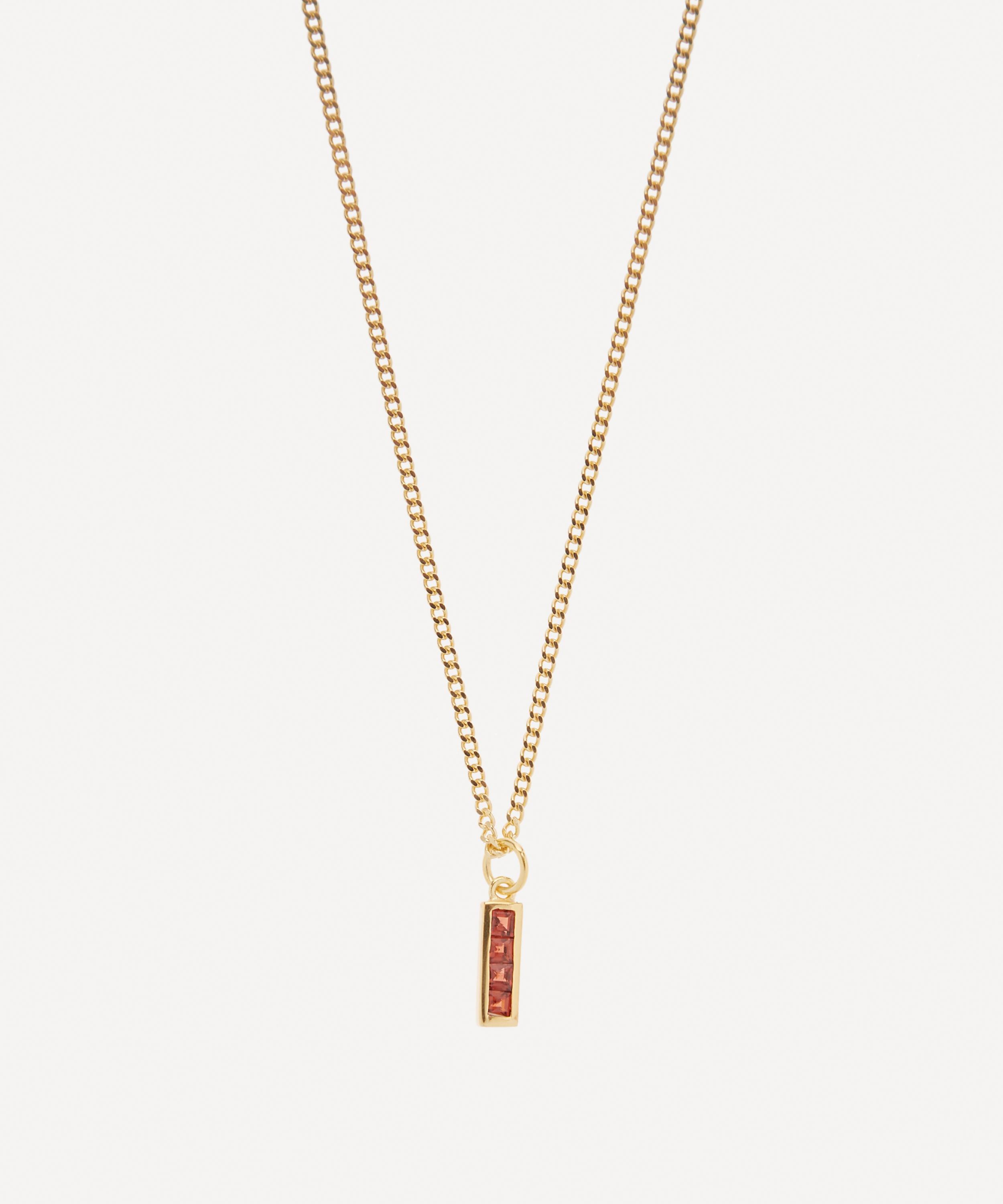 Miansai 14ct Gold Plated Vermeil Silver Totem Garnet Pendant Necklace ...