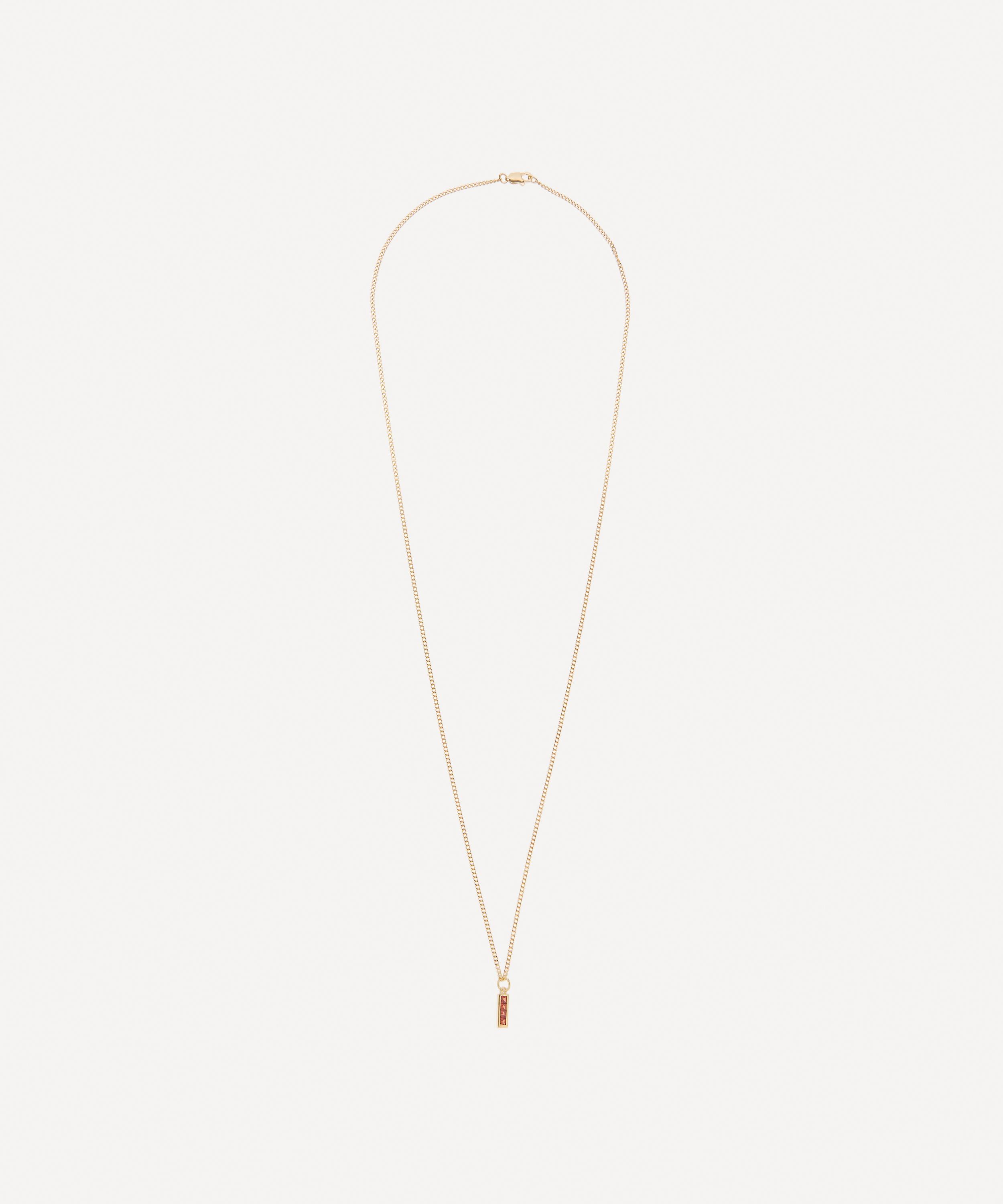 Miansai - 14ct Gold Plated Vermeil Silver Totem Garnet Pendant Necklace image number 2