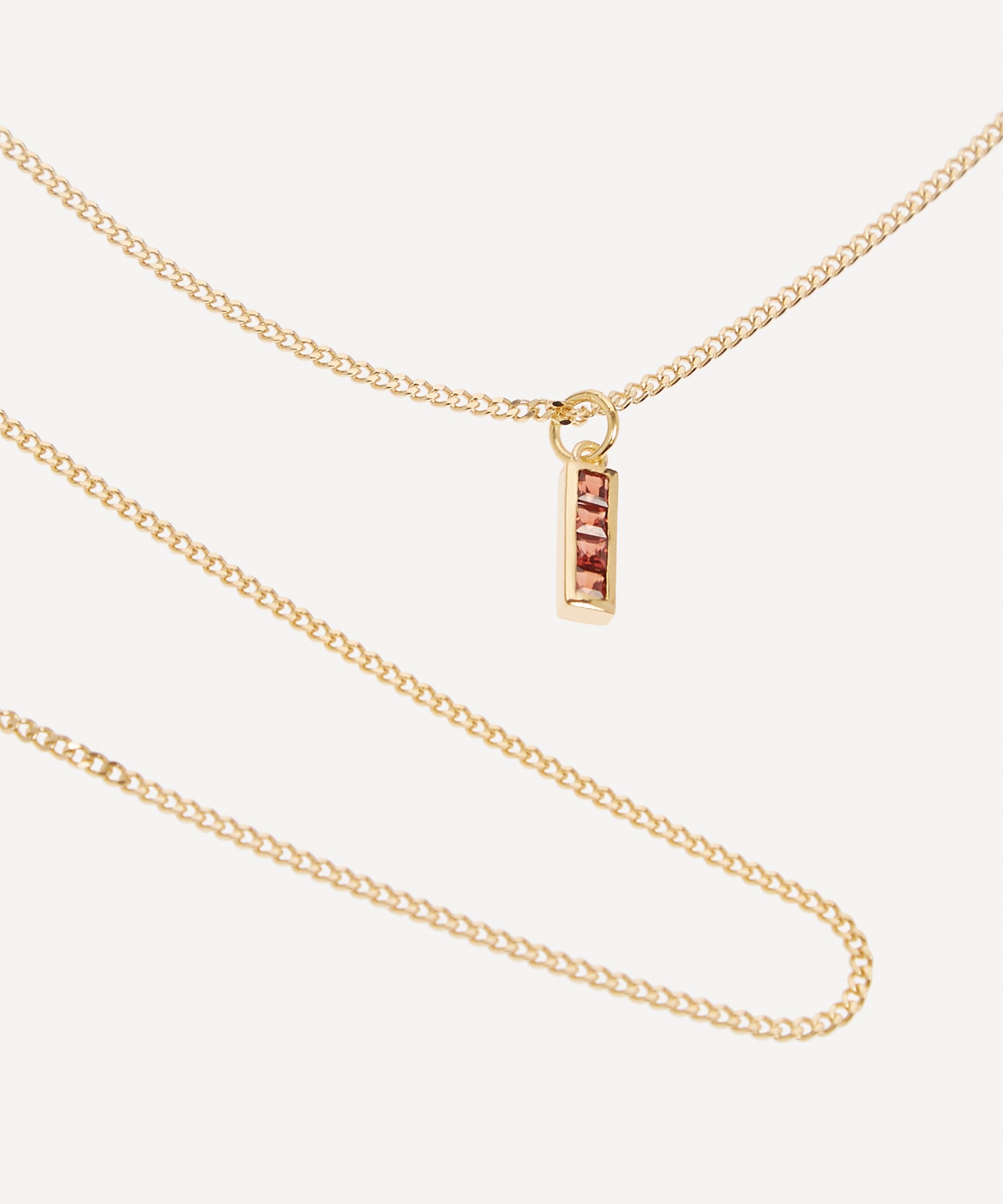 Miansai - 14ct Gold Plated Vermeil Silver Totem Garnet Pendant Necklace image number 3