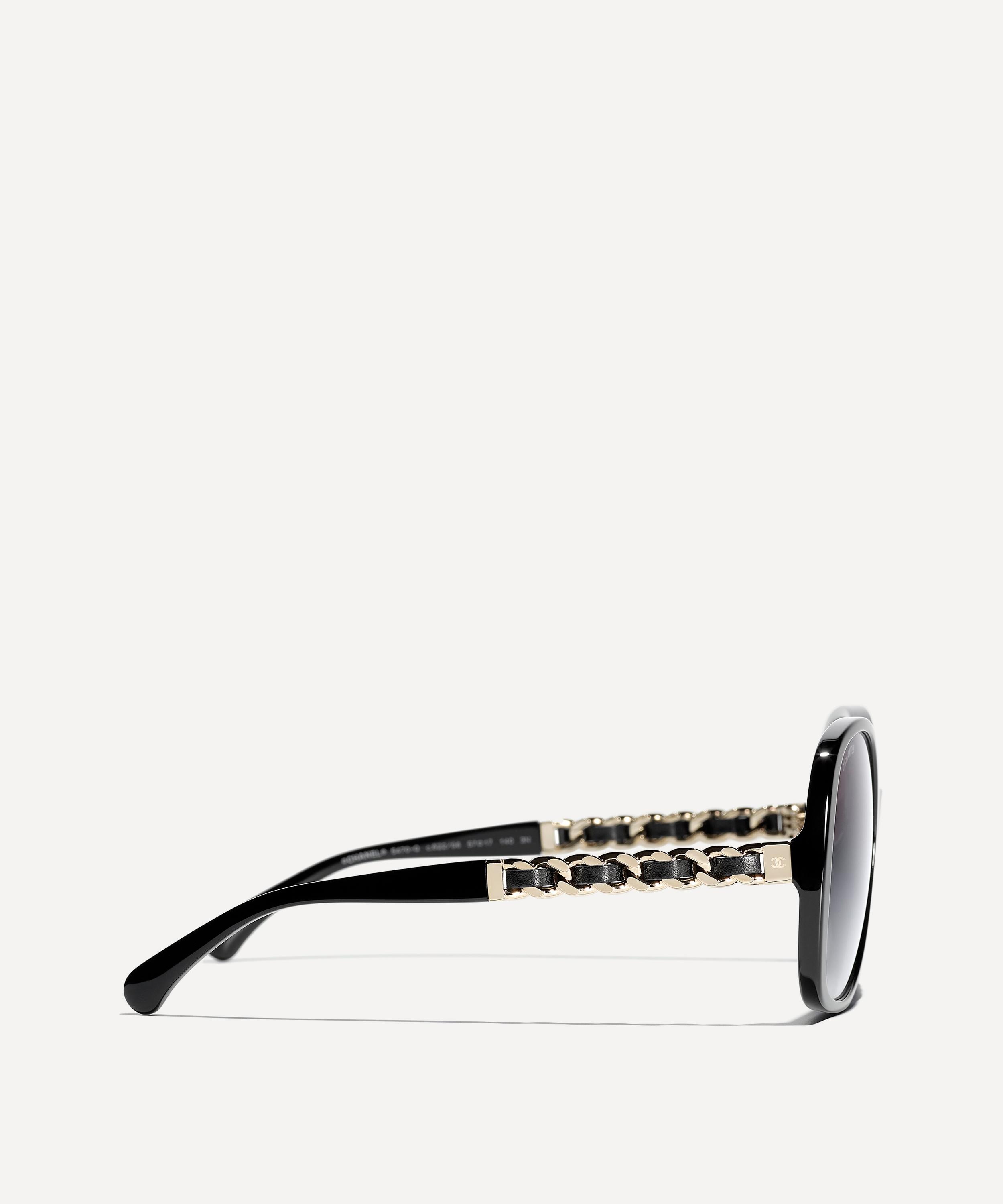 Chanel square cheap sunglasses with chain