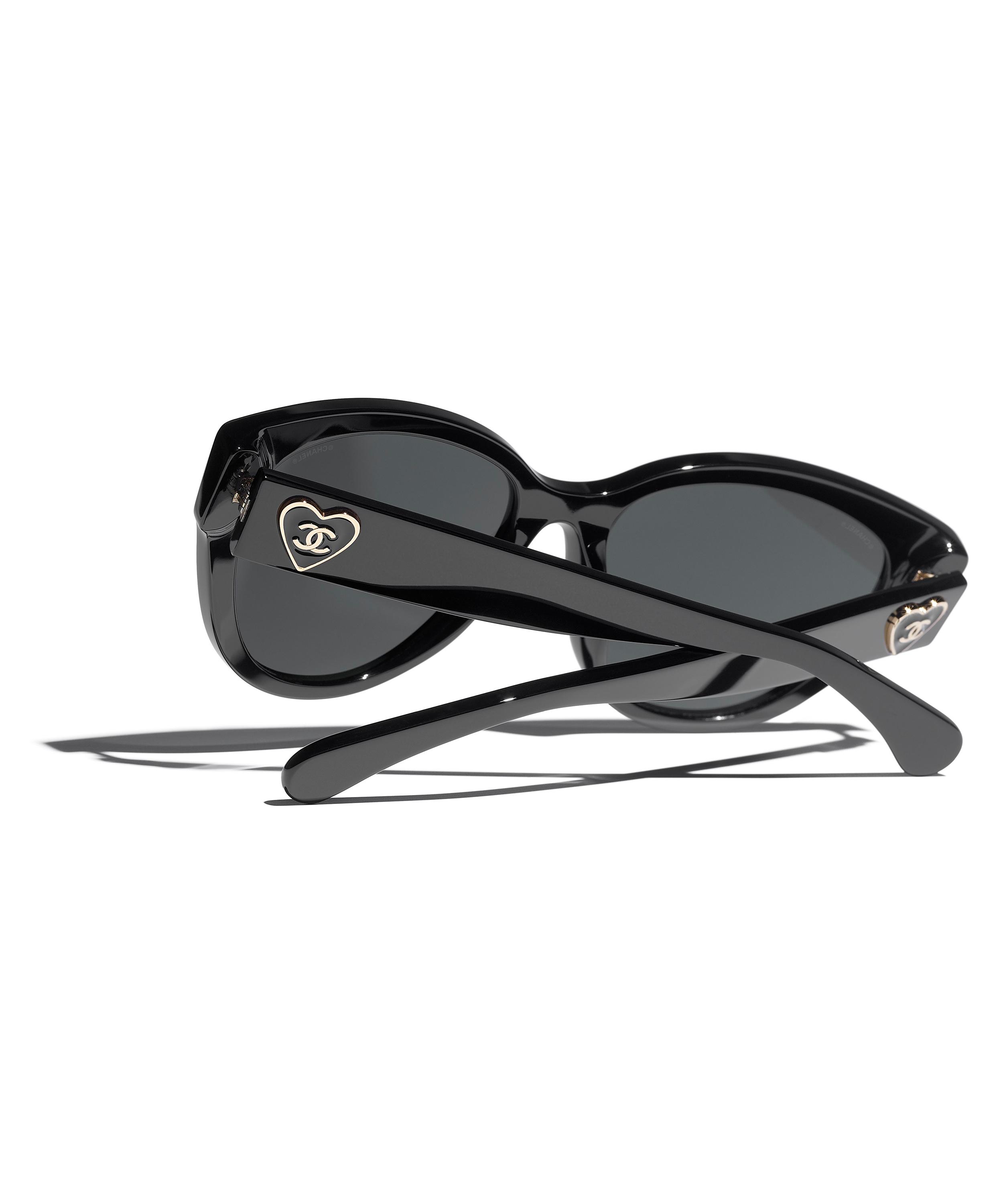 CHANEL Round Cat-Eye Acetate Sunglasses