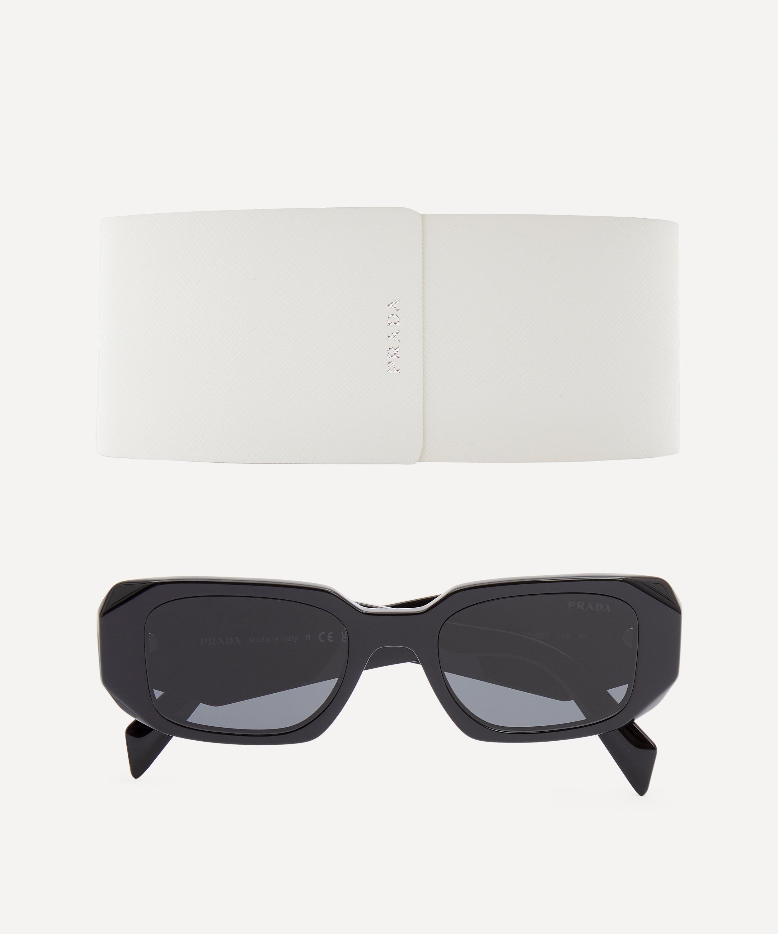 Symbole Rectangular Sunglasses in White - Prada