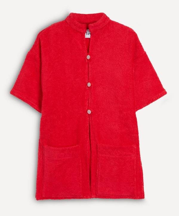 La Veste - Mini Red Kimono Towel Dress
