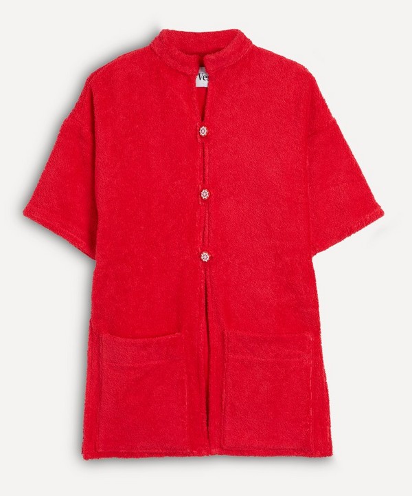 La Veste - Mini Red Kimono Towel Dress image number null