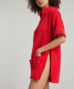 La Veste - Mini Red Kimono Towel Dress image number 1