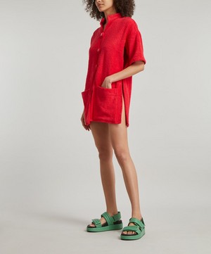 La Veste - Mini Red Kimono Towel Dress image number 2