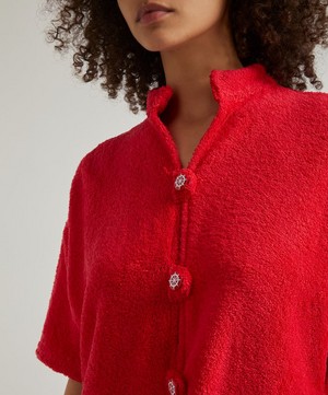 La Veste - Mini Red Kimono Towel Dress image number 4