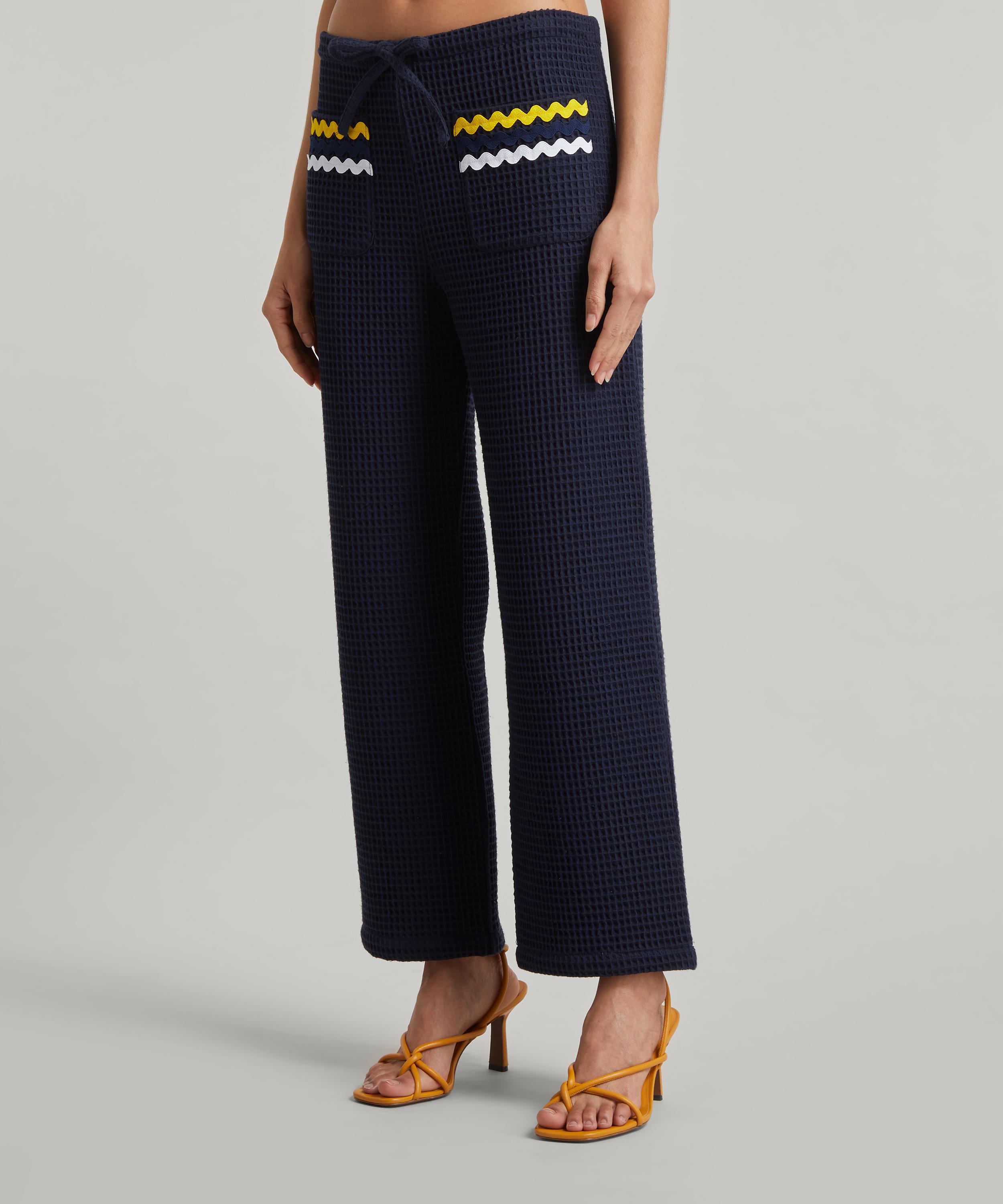 La Veste - Navy Waffle Trousers image number 1