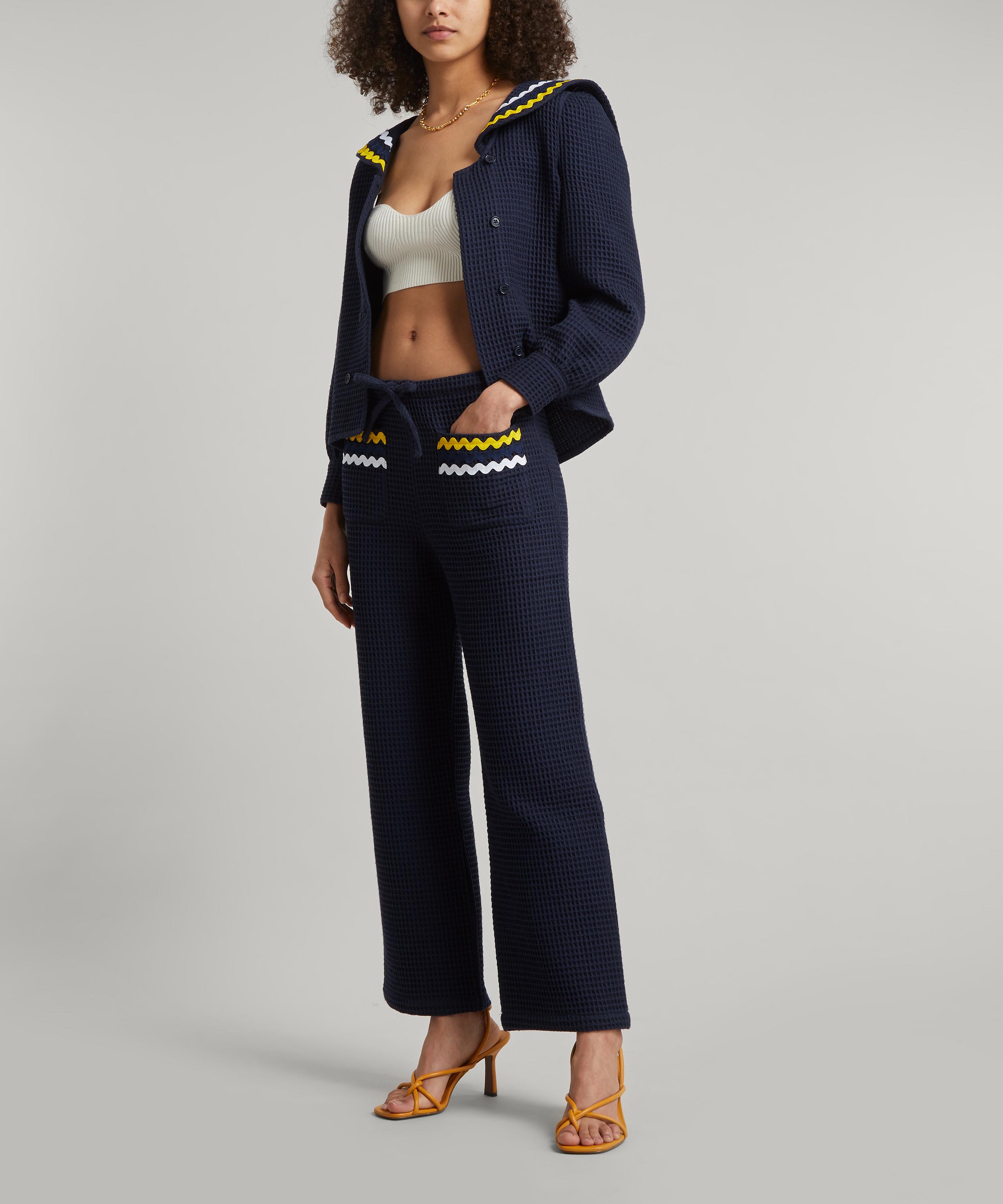 La Veste - Navy Waffle Trousers image number 2