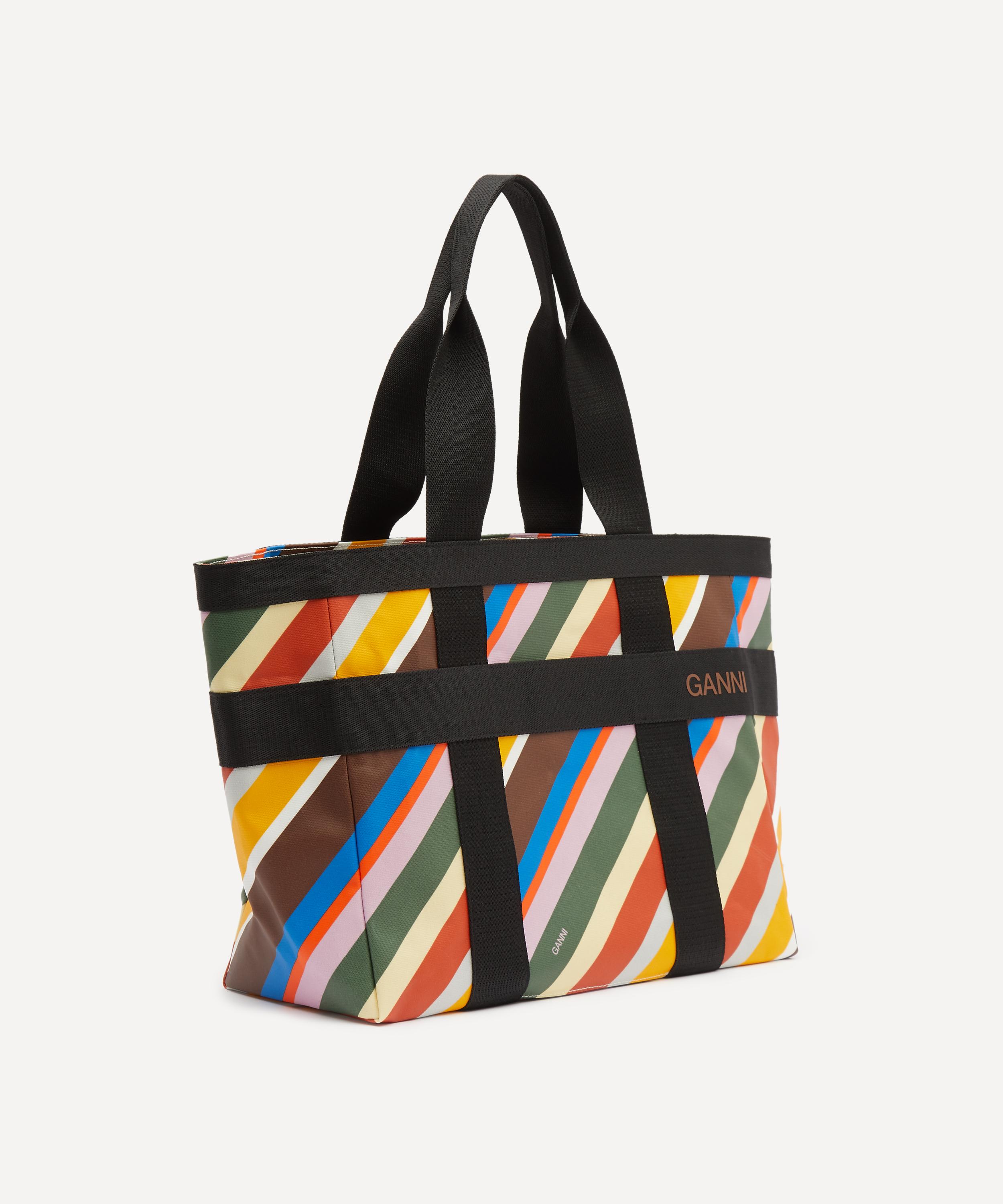 Ganni - Striped Canvas Tote Bag image number 2