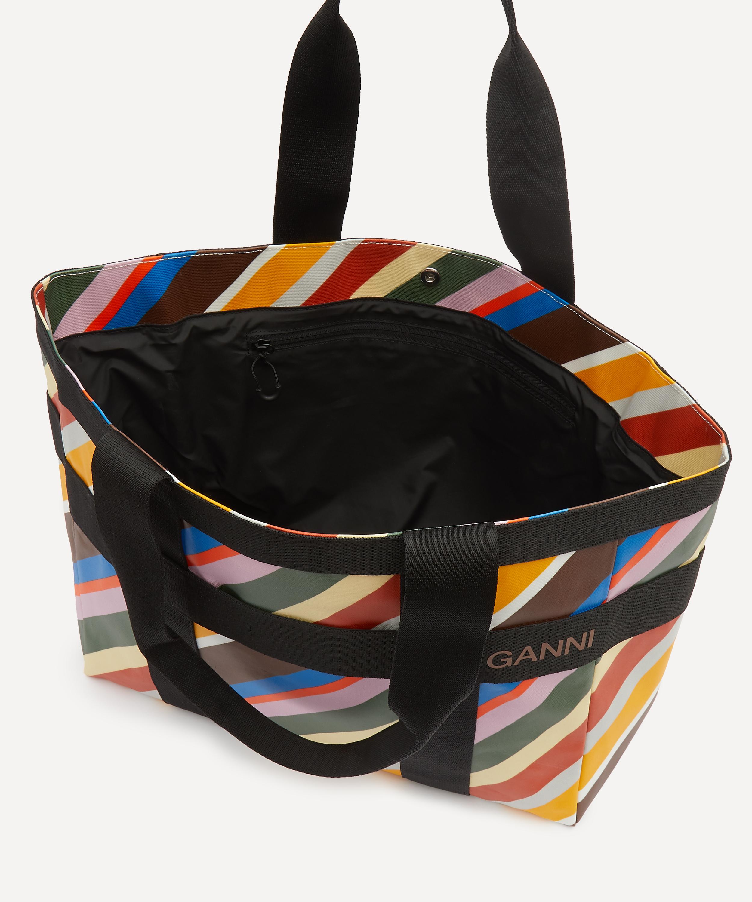 Striped canvas tote clearance bag