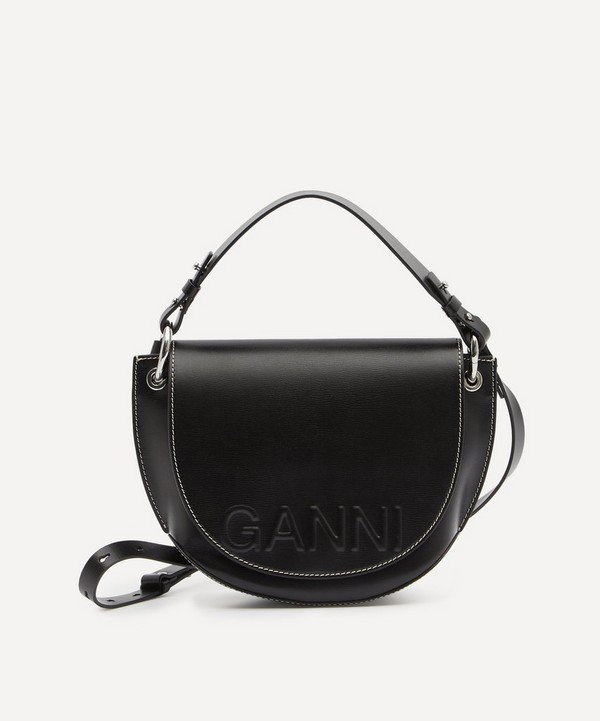 Ganni - Recycled Leather Cross-Body Saddle Bag image number null