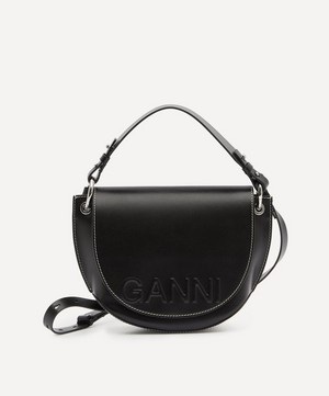 Ganni - Recycled Leather Cross-Body Saddle Bag image number 0