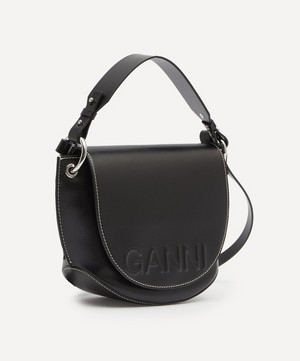 Ganni - Recycled Leather Cross-Body Saddle Bag image number 2