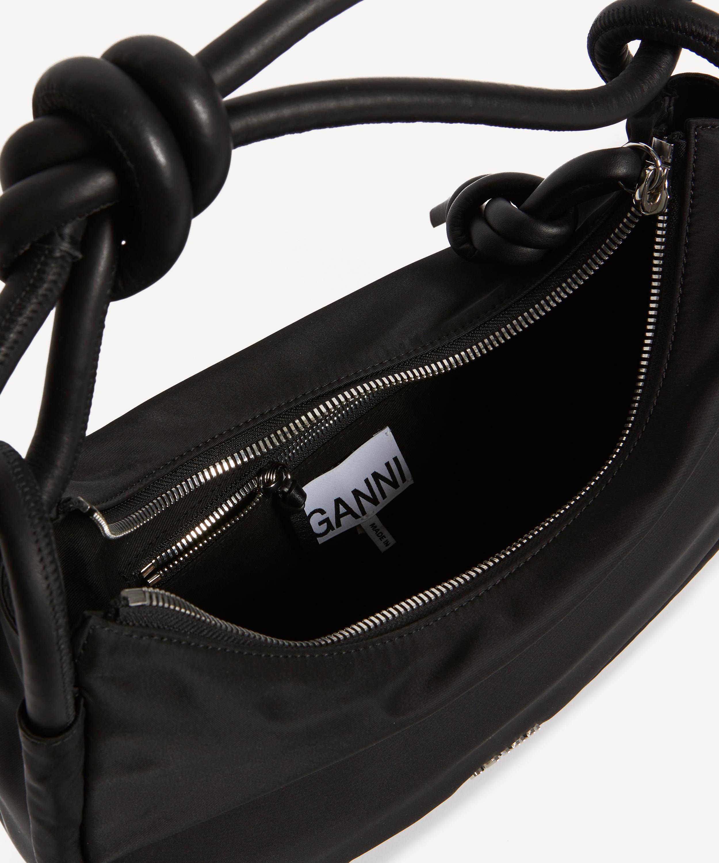 Ganni - Recycled Tech Fabric Knot Hobo Bag image number 5