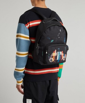 Paul Smith - Artist Stripe Mini Print Backpack image number 1
