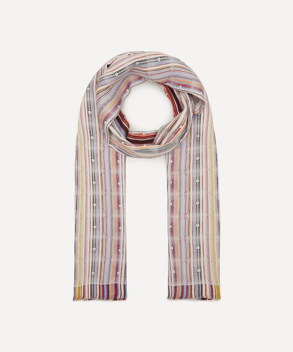 Paul Smith - Geo Jacquard Silk-Blend Scarf image number null
