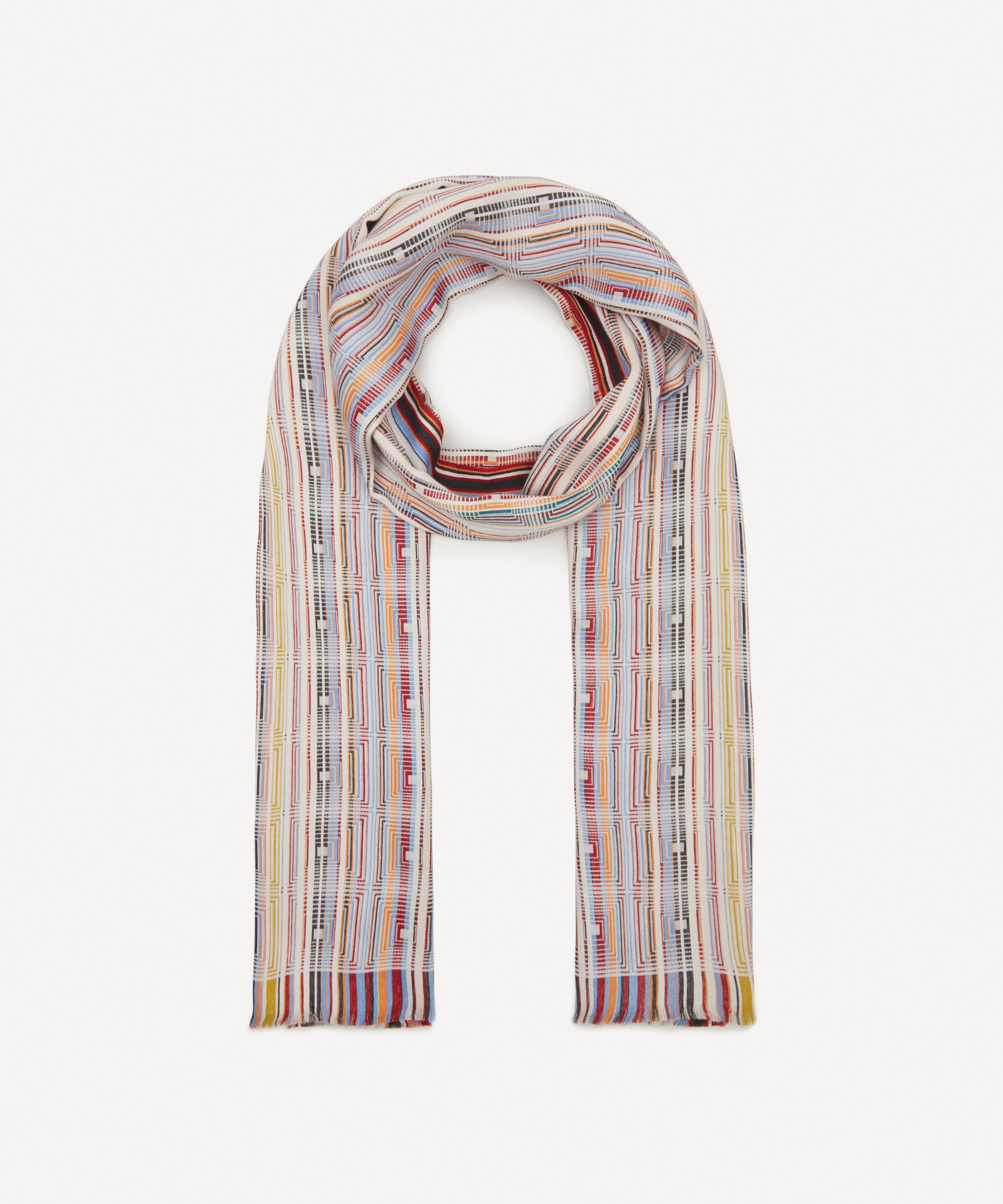 Paul Smith - Geo Jacquard Silk-Blend Scarf image number 0