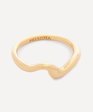 Gold-Plated Vermeil Silver Molten Wave Stacking Ring