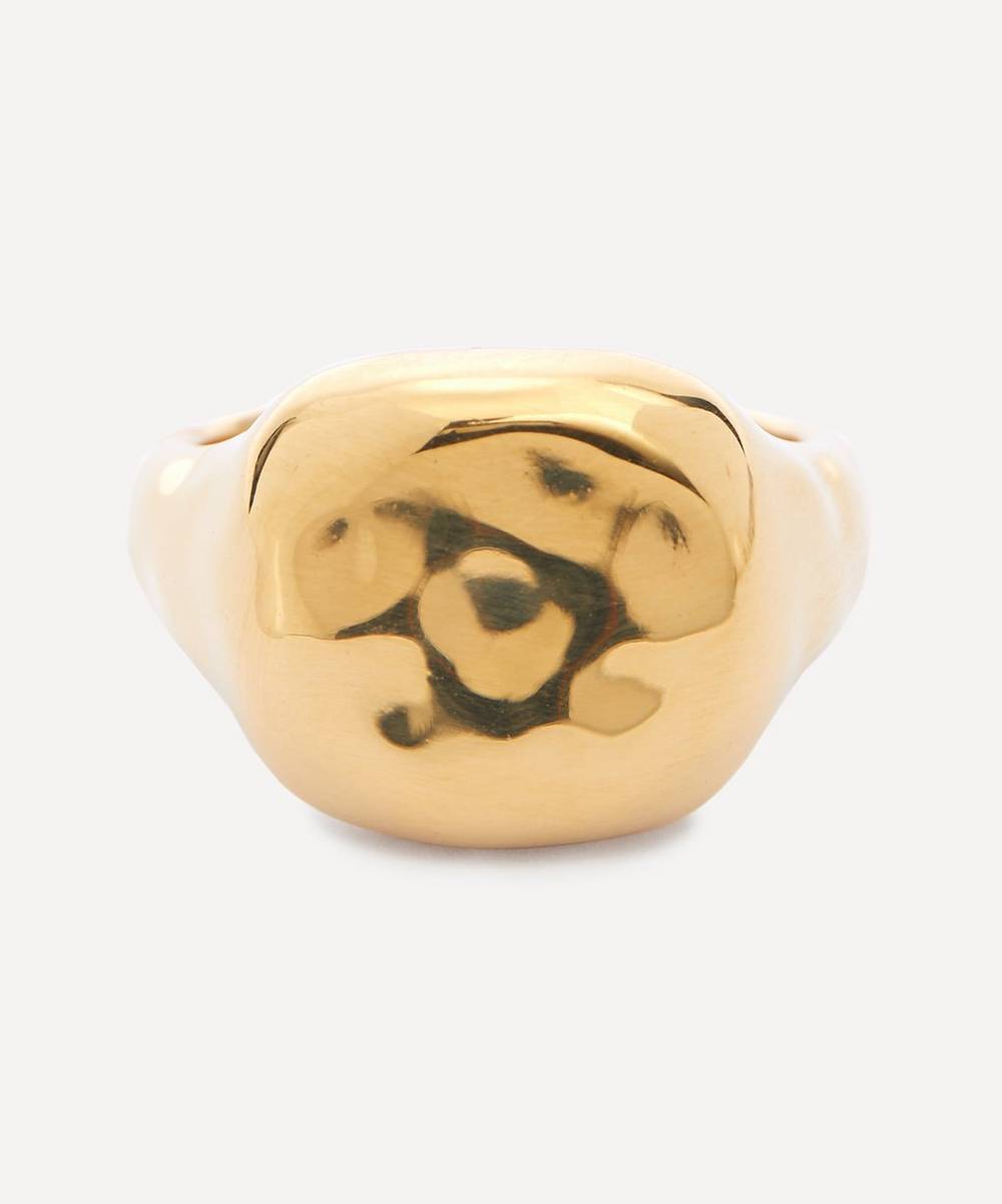 Missoma - 18ct Gold-Plated Molten Signet Ring
