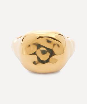 18ct Gold-Plated Molten Signet Ring
