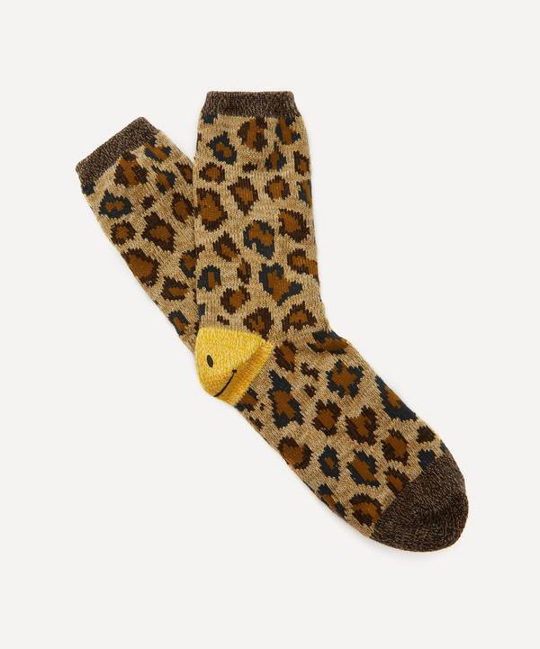 Fashion and Interesting Socks Mens Yellow Eyed Leopard Socks Sports Leisure