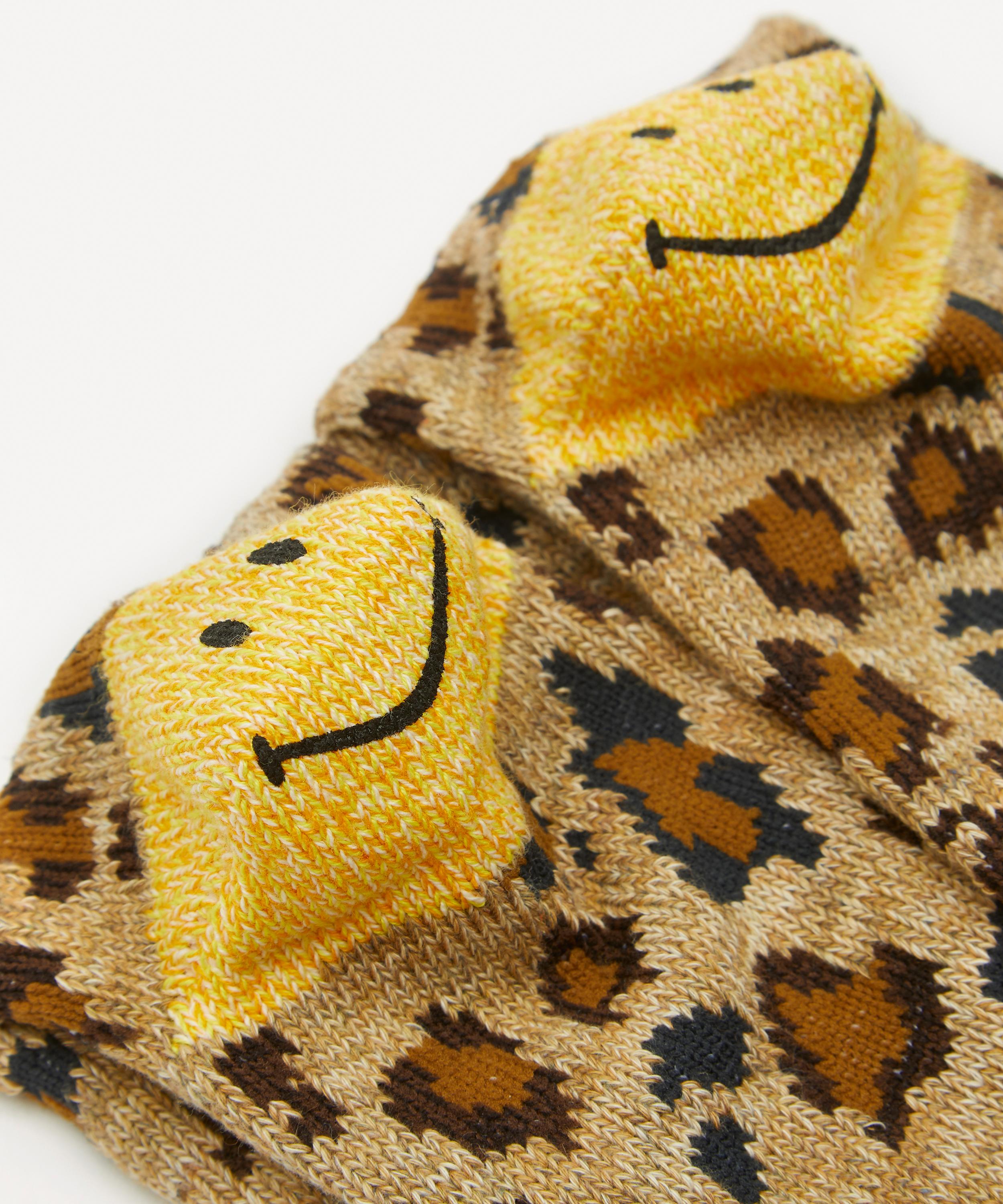 Leopard Smilie Socks - Green | KAPITAL | Peggs & Son.