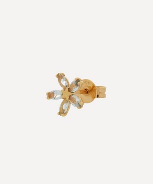 Liberty - 9ct Gold Bloomy Aqua Single Stud Earring image number 2