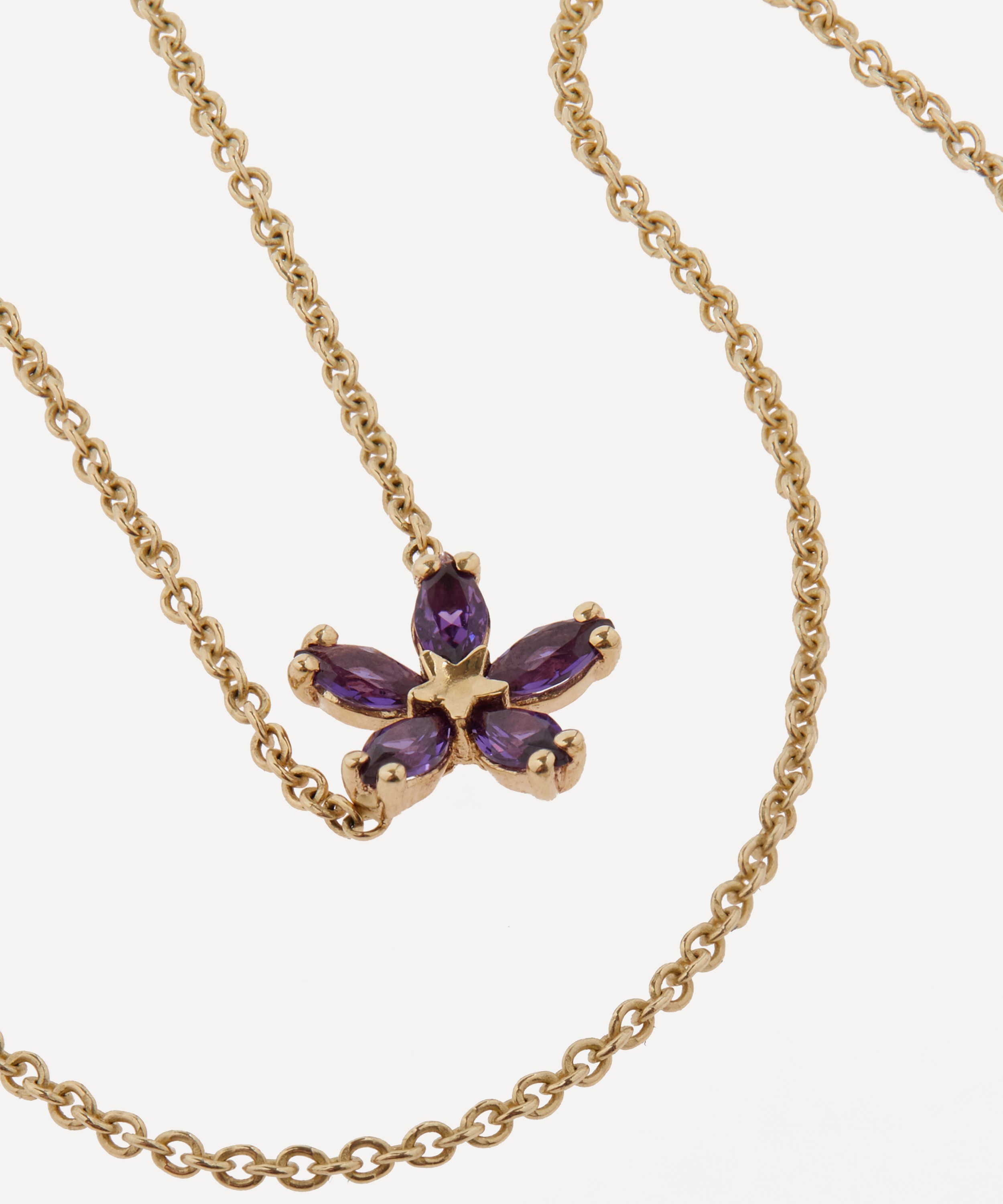 Liberty - 9ct Gold Bloomy Amethyst Pendant Necklace image number 3