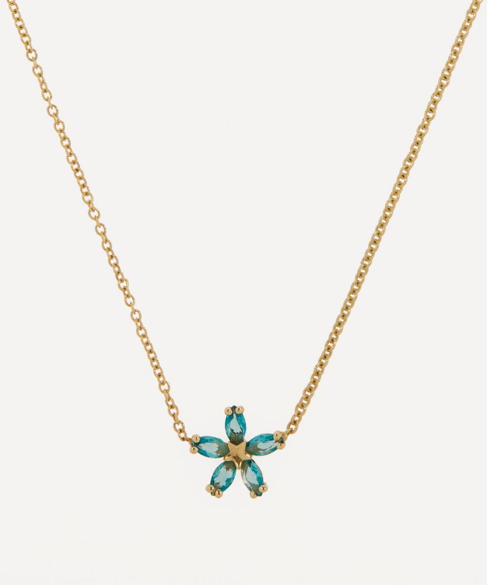 Liberty - 9ct Gold Bloomy Paraiba Pendant Necklace