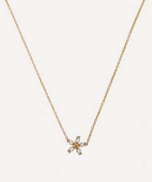 Liberty - 9ct Gold Bloomy Aqua Pendant Necklace image number 0