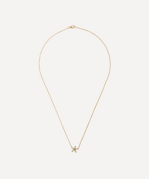 Liberty - 9ct Gold Bloomy Aqua Pendant Necklace image number 2