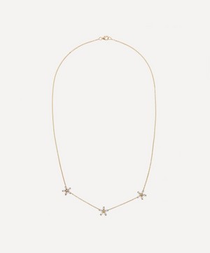 Liberty - 9ct Gold Bloomy Trio Aqua Pendant Necklace image number 0