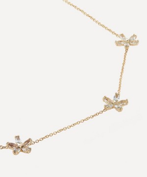 Liberty - 9ct Gold Bloomy Trio Aqua Pendant Necklace image number 2